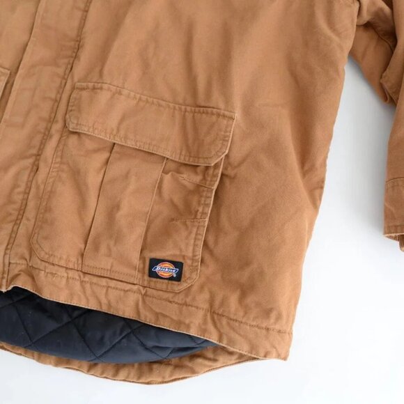Dickies Zip Up Tan Thick Canvas Cotton Quilt Lined Barn Style Winter Jacket 3XL - Picture 5 of 12